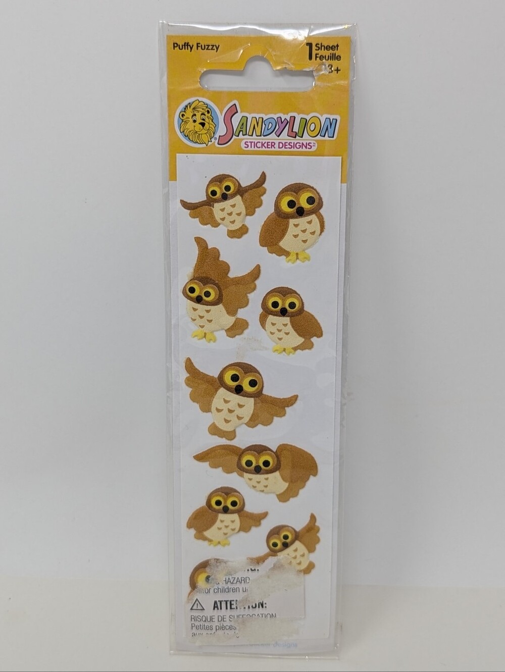 Sandylion Owl Puffy Stickers Vintage